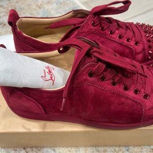 Men’s Christian Louboutin suede sneakers.